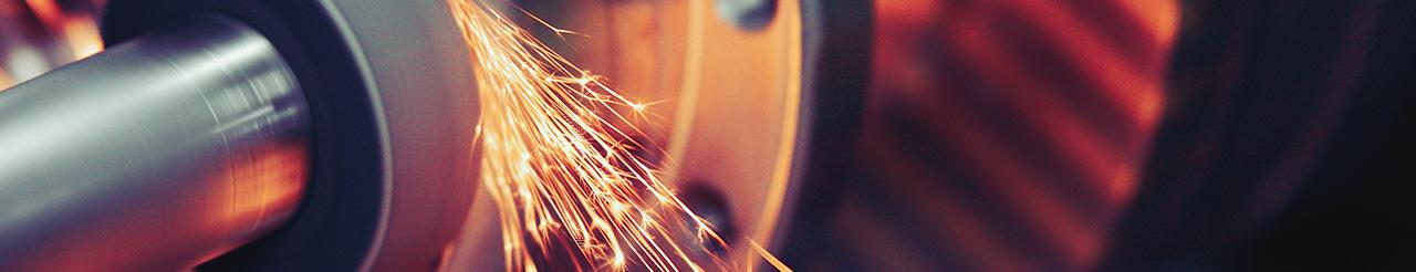 machine parts with sparks